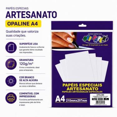 Imagem de Papel Offset Opaline A4 120g Branco Liso para Jato de Tinta e Laser Pa