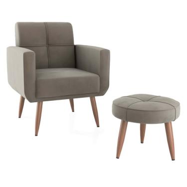 Imagem de Conjunto com 1 Poltrona e 1 Puff Havana Capuccino