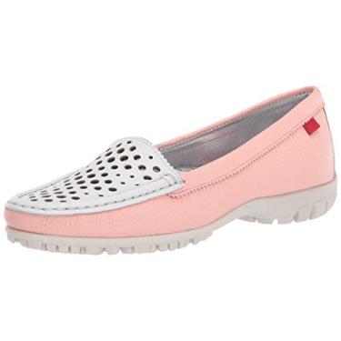 Imagem de MARC JOSEPH NEW YORK Sapato de golfe feminino de couro feito no Brasil luxuoso com gáspea verporada, Baby-rosa/branco, 5