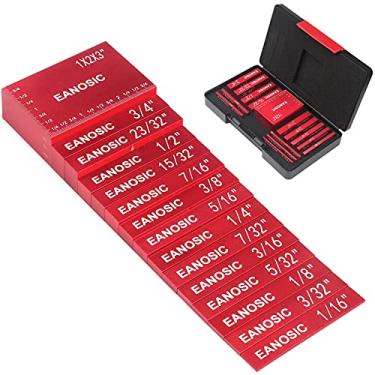 Imagem de Conjunto de medidores de altura de blocos de configuração, 15 peças de barras de precisão de alumínio para roteador e serra de mesa, conjunto de marcações de tamanho gravadas a laser