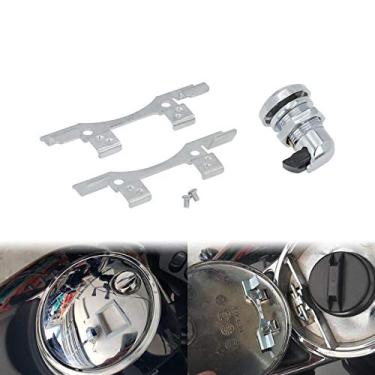 Imagem de Trava de porta de combustível para motocicleta HDBUBALUS para Harley Touring Electra Glide Road Glide 1992-2016 Chrome