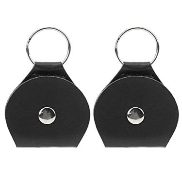 Imagem de Saco de palheta de guitarra, saco de armazenamento de palhetas de metal PU para jogadores avançados para iniciantes(Preto)