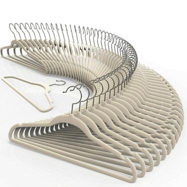 Imagem de Kit 200 Cabide Veludo Antideslizante Ultra Fino