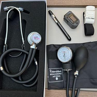 Imagem de Kit Enfermagem Completo Acadêmico Estetoscópio Rappaport Esfigmo Garrote