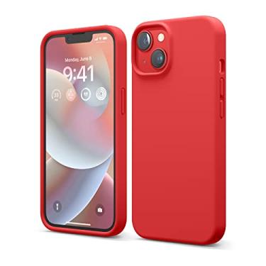 Imagem de Capa elago compatível com iPhone 14, capa de silicone líquido, capa protetora de corpo inteiro, à prova de choque, design fino, forro de microfibra macia antiarranhões, 6,1 polegadas (vermelho)