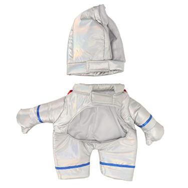 Imagem de Diydeg Fantasia de animal de estimação, poliéster macio confortável respirável gancho fechos de laço desgaste flexível cão fantasia de Halloween aparência de astronauta traje de cão espacial realista para filhotes gatinhos (GG)