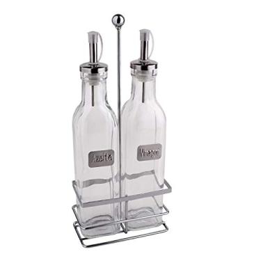 Imagem de Euro Home - Conjunto Azeiteiro e Vinagreiro 2 Peças com Bicos Dosador e Suporte - VDR1853