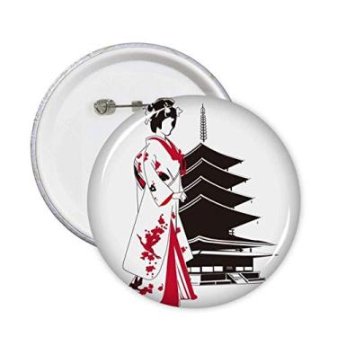 Imagem de Quimono estilo japonês menina alfinetes crachá botão decoração acessório 5 peças