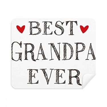 Imagem de Best Grandpa Ever Quote Heart Phone Screen Cleaner Glasses Pano de limpeza 2 peças Tecido de camurça