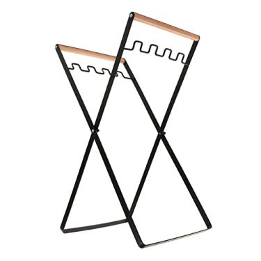 Imagem de Suporte para Saco de Lixo, Suporte para Saco de Lixo Dobrável Resistente à Ferrugem, Suporte para Saco de Reciclagem de Plástico Preto