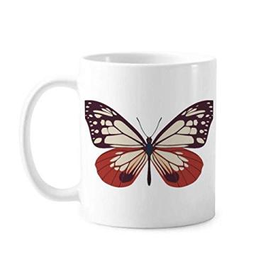 Imagem de Amostra de borboleta em caneca rosa pálida e vermelha cerâmica xícara de porcelana café louça