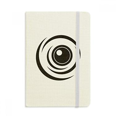 Imagem de Caderno preto com estampa de decoração de olhos em vetor, capa dura em tecido clássico diário