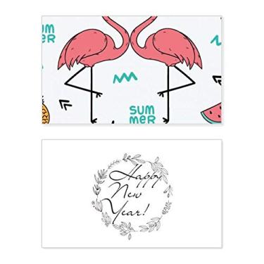 Imagem de Flamingo casal amante ano novo festival cartão felicitações Bless mensagem presente
