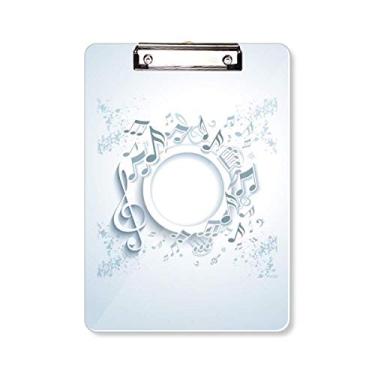Imagem de Simple Rotatg Notas musicais brancas prancheta pasta bloco de escrita placa de apoio A4