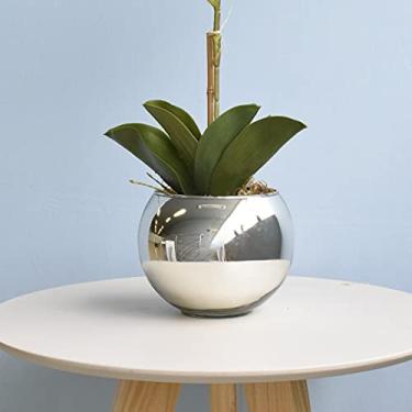Imagem de Vaso de Flores Prateado Redondo 13 cm | Linha Vasos Decorativos Formosinha