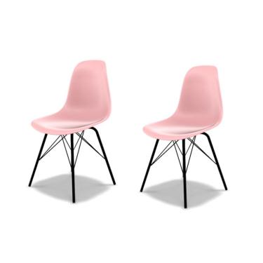Imagem de Conjunto com 2 Cadeiras Eames Tower Rosa e Preto