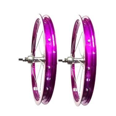 Imagem de Par de Rodas bicicleta aro 16 infantil Violeta S/Catraca (Montada).