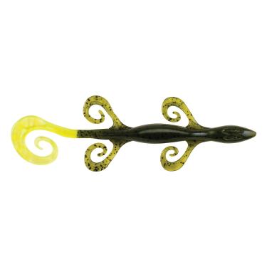 Imagem de Isca de pesca de água doce PowerBait Berkley (todos os estilos PowerBait), Isca Powerbait Power Lizard, Watermelon/Chartreuse, 6" (9 Count)