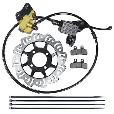 Imagem de HOLATO Conjunto de pinça de cilindro mestre de freio a disco hidráulico dianteiro com kit de pastilhas para 50cc 70cc 90cc 110cc 125cc SSR125 SSR110 TAOTAO DB10 DB14 Apollo Dirt Pit Bike ATV peças resistentes