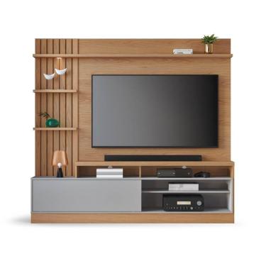 Imagem de Estante Home Theater Para Tv Até 65&Quot; Freijó/Cinza Fosco