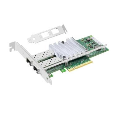 Imagem de Buacoz PCI-E X8 10G Placa de rede de fibra óptica de porta dupla SFP+, X520-DA2 com chip Intel 82599 adaptador Ethernet servidor E10G42BF suporta Windows Server/Linux/VMware
