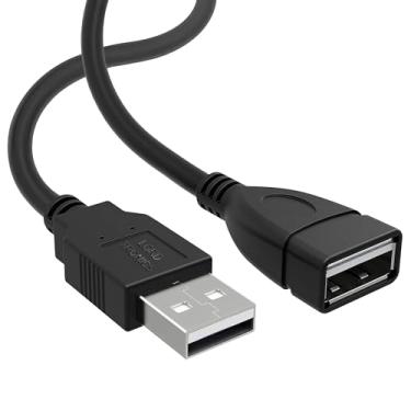 Imagem de LORDTRONICS Cabo de extensão USB longo de 3 m, extensor USB macho para fêmea, adaptador de transferência de dados e carregamento M/F para laptop, PlayStation, Xbox, pen drive USB