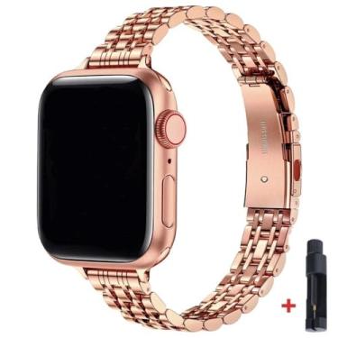 Imagem de Waillynice Capa + pulseira de silicone inteligente para Apple Watch séries 3, 4, 5, 6, Se 7 e 8 de 45 mm, 44 mm, 41 mm, 42 e 40 mm (série 6SE54 de 44 mm, G)