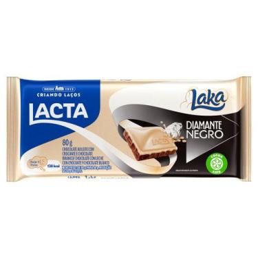 Imagem de Chocolate Lacta Diamante Negro Laka 80g, Chocolate ao leite com crocan