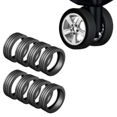 Imagem de Kit Com 08 Unidades Protetor Silicone Para Rodas Mala Bagagem - Protet