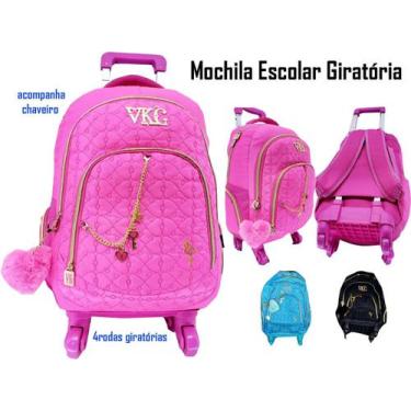 Imagem de Mochila Escolar Juvenil Flamingo 4 Rod Giratórias + Chav MC4005 - VKG,