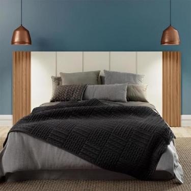 Imagem de Cabeceira Cama Casal Ripado Dalla Costa 100% Mdf - Dalla Costa Q, Off 