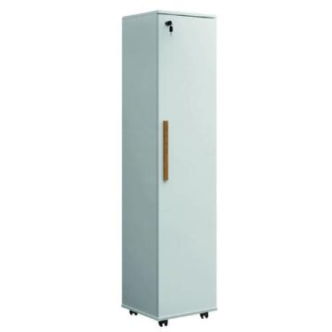 Imagem de Armário Multiuso Para Quarto Com Chave e Rodízios 1 Porta Lune Branco 