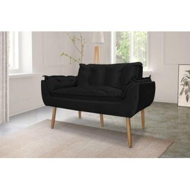 Imagem de Namoradeira Decorativa Opala Suede - me, preto