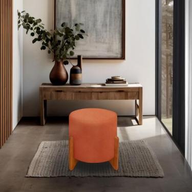 Imagem de Banqueta Puff Thor Luxo Madeira Maciça - ME ecommerce, terra cota