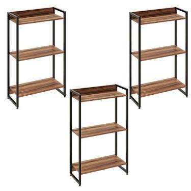 Imagem de Kit 3 Estantes Multiuso Escritório Industrial 3 Prateleiras Areta 104x