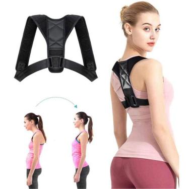 Imagem de Cinta lombar Colete Unissex Corretor Postural Suporte Ajustável Ombro 