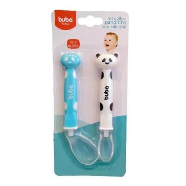 Imagem de Colher Silicone Bebe Alimentação Azul - Buba 08234