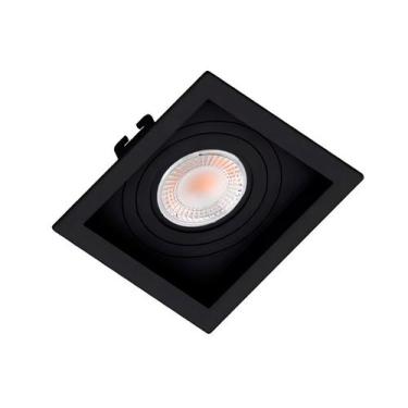 Imagem de Spot Embutir PAR20 Recuado Quadrado Preto + Lamp BQ - Decorium