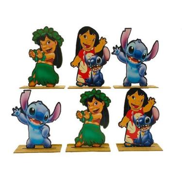Imagem de Kit Display de Mesa 6 Peças Para Festa Lilo e Stitch  MDF - Juju Brasi