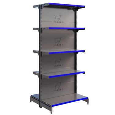 Imagem de Gôndola De Centro Fit 1 Inicial 1,70m Expositor De Mercado Bandejas In