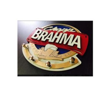 Imagem de Porta Chaves Madeira Mdf Não Esqueça Chaves Cerveja Brahma - Casa Nobr