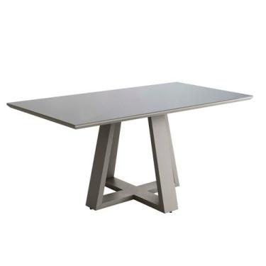 Imagem de Mesa de Jantar Retangular para 4 Lugares 140x90cm Liandra Tampo Vidro 