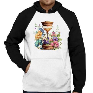 Imagem de Moletom Ampulheta Floral - Foca na Moda, Branco, Preto, M