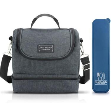 Imagem de Bolsa Térmica Lancheira Necessaire Concept Marmita Lanches Bebidas 2 C