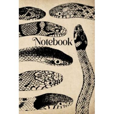 Imagem de Snake Notebook: Retro Style Serpent Illustration Composition Note Book | 6"x9" College Ruled 120 Pages Journal for Writing | Vintage Notepad for School & Work