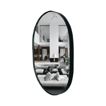 Imagem de Espelho Oval Moderno Decorativo 60x47 cm - juliard, Preto