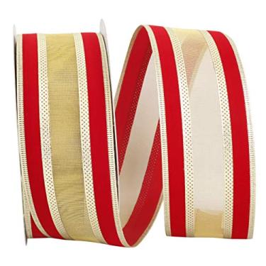 Imagem de Reliant Ribbon Spirit 2 fita de borda com fio, 5,7 cm x 23,5 m, vermelha