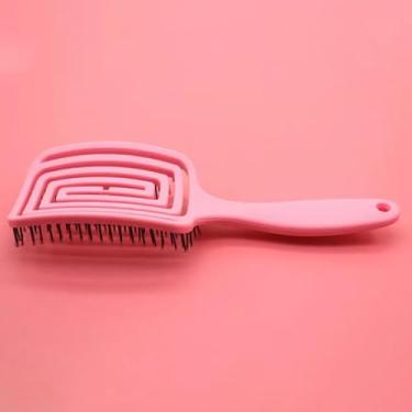 Imagem de 1pc escova de cabelo desembaraçante escova couro cabeludo massagem pente de cabelo feminino desembaraçador escova de cabelo para estilo cacheado cabeleireiro salão de beleza ferramenta de cuidados (05