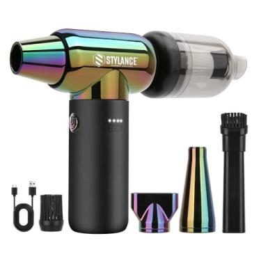 Imagem de STYLANCE Espanador de ar comprimido, espanador de ar elétrico de 110.000 RPM, mini soprador, soprador a jato seco para computador, teclado, carro, casa, limpeza externa, tipo C (verde)