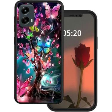 Imagem de Rossy Capa para celular Motorola Moto G Stylus 5G 2024 com estampa de árvore de borboleta para mulheres e homens, capa de proteção de silicone TPU macio antiarranhões à prova de choque para Moto G